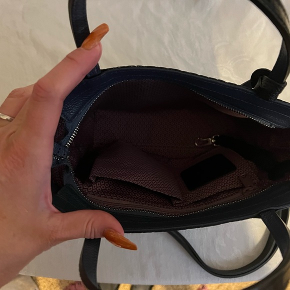 Brighton “Janette” leather mini tote bag “Noir Jardin” with butterflies - Picture 6 of 8